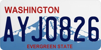 WA license plate AYJ0826