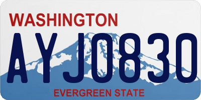 WA license plate AYJ0830