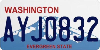 WA license plate AYJ0832