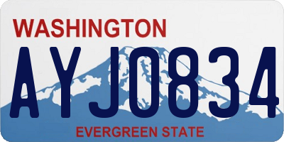 WA license plate AYJ0834