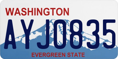 WA license plate AYJ0835