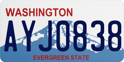 WA license plate AYJ0838