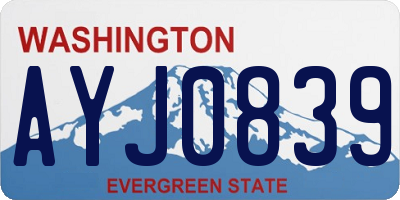 WA license plate AYJ0839