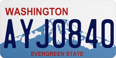 WA license plate AYJ0840