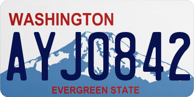 WA license plate AYJ0842