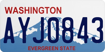 WA license plate AYJ0843