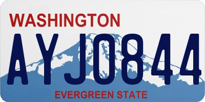 WA license plate AYJ0844