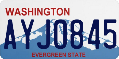 WA license plate AYJ0845