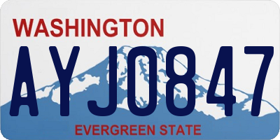 WA license plate AYJ0847