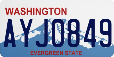 WA license plate AYJ0849