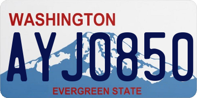 WA license plate AYJ0850