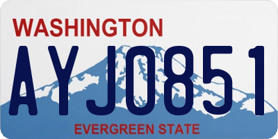 WA license plate AYJ0851