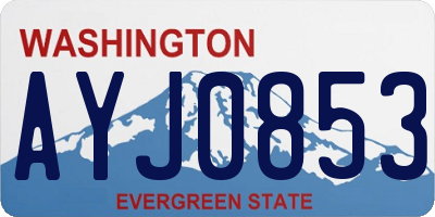 WA license plate AYJ0853