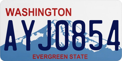WA license plate AYJ0854