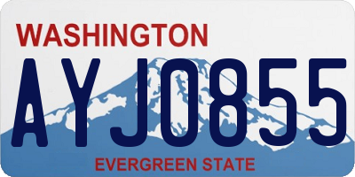 WA license plate AYJ0855