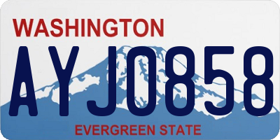 WA license plate AYJ0858