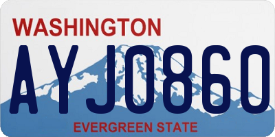 WA license plate AYJ0860