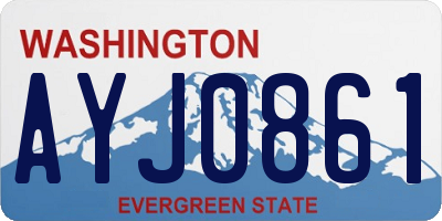 WA license plate AYJ0861