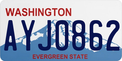 WA license plate AYJ0862