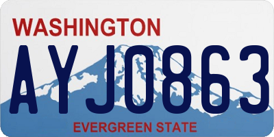 WA license plate AYJ0863