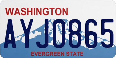 WA license plate AYJ0865