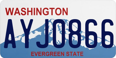 WA license plate AYJ0866