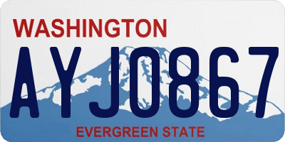 WA license plate AYJ0867