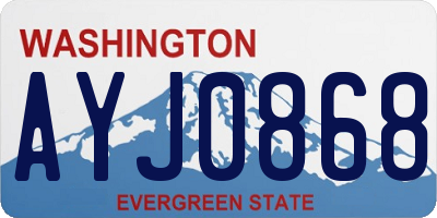 WA license plate AYJ0868