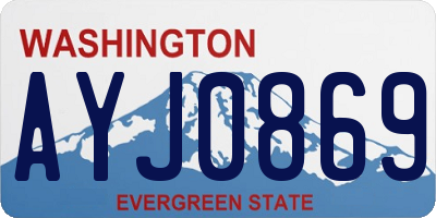 WA license plate AYJ0869
