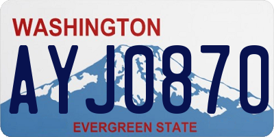 WA license plate AYJ0870