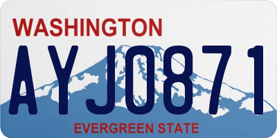 WA license plate AYJ0871