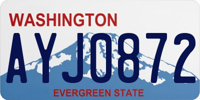 WA license plate AYJ0872