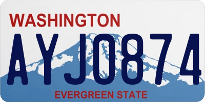 WA license plate AYJ0874