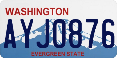 WA license plate AYJ0876