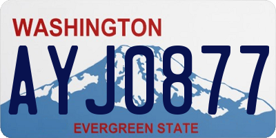 WA license plate AYJ0877