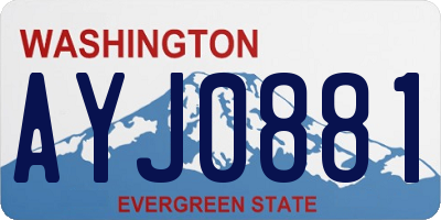 WA license plate AYJ0881