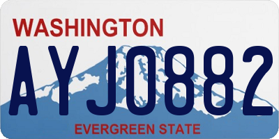 WA license plate AYJ0882