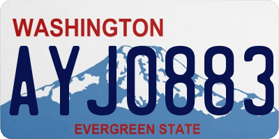 WA license plate AYJ0883