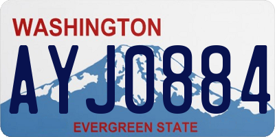 WA license plate AYJ0884