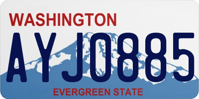 WA license plate AYJ0885