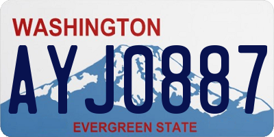 WA license plate AYJ0887