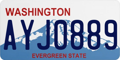 WA license plate AYJ0889