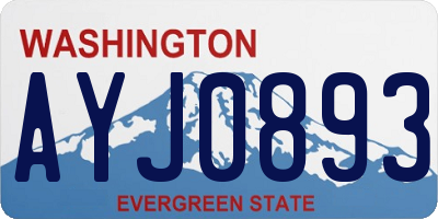 WA license plate AYJ0893