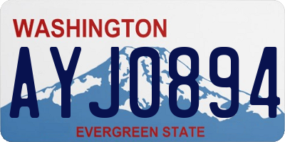 WA license plate AYJ0894