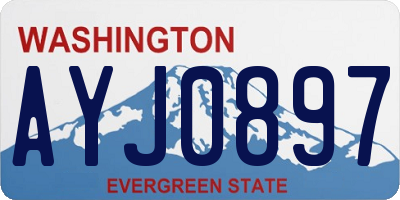 WA license plate AYJ0897