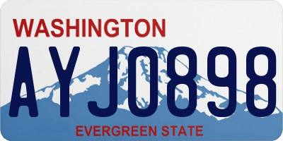 WA license plate AYJ0898