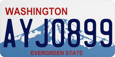 WA license plate AYJ0899