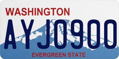 WA license plate AYJ0900