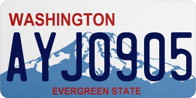 WA license plate AYJ0905
