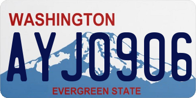 WA license plate AYJ0906